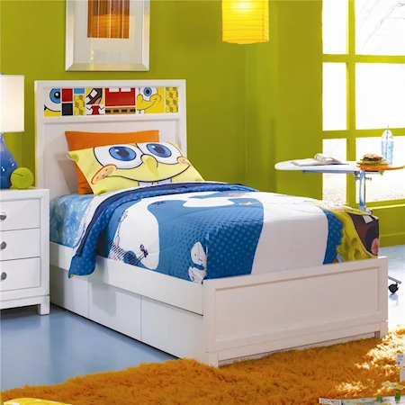 Full Size Panel Bed with Dual Function Underbed Storage